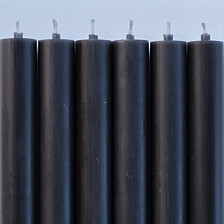 Rustic candles w flat top DARK GREY