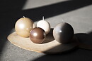 Round candles d8cm shiny
