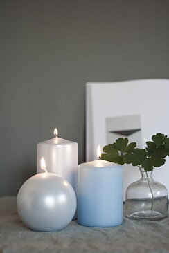 Round candles d10cm shiny 