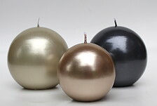 Round candles d10cm shiny 