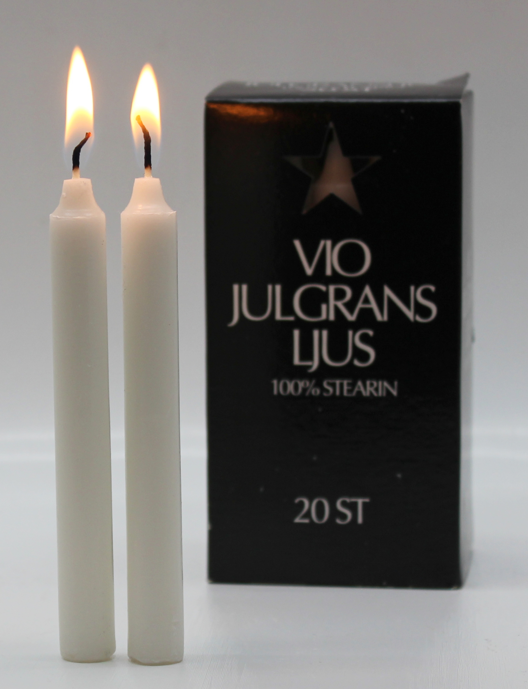 Julgransljus i ask vita 