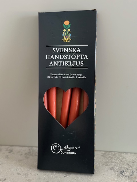 Antikljus CARL LARSSON35cm handstöpta 6-pack ROSTRÖD - 2