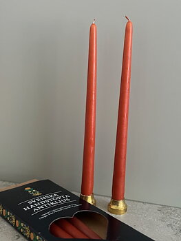 Antikljus CARL LARSSON35cm handstöpta 6-pack ROSTRÖD