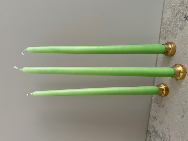 Antikljus CARL LARSSON 35cm handstöpta 6-pack ÄPPELGÖN - 2