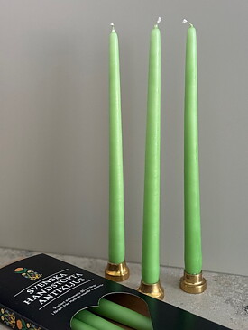 Antikljus CARL LARSSON 35cm handstöpta 6-pack ÄPPELGÖN