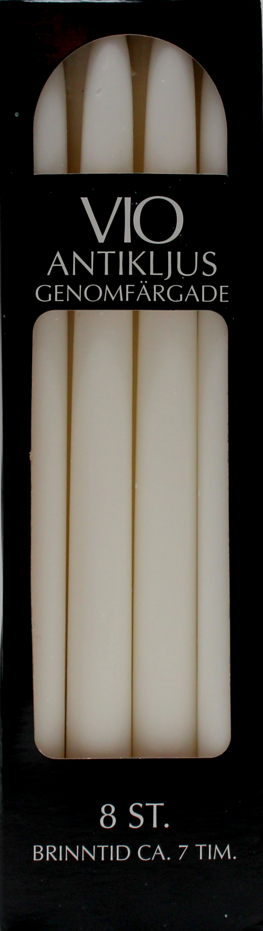 Antikljus 26cm i ask 8-pack vit
