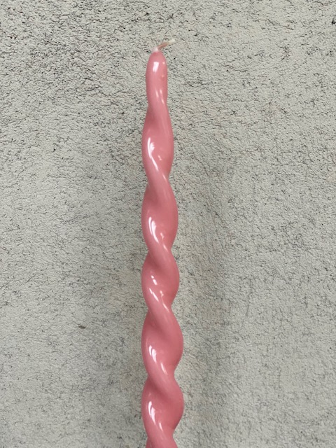 Skruvat ljus LACKAT ROSA GLASYR  - 2