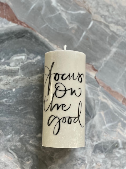 Blockljus stearin " focus on the good "   - 2
