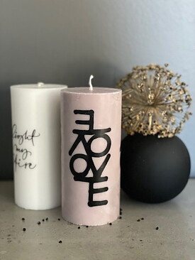 Blockljus stearin " love " 