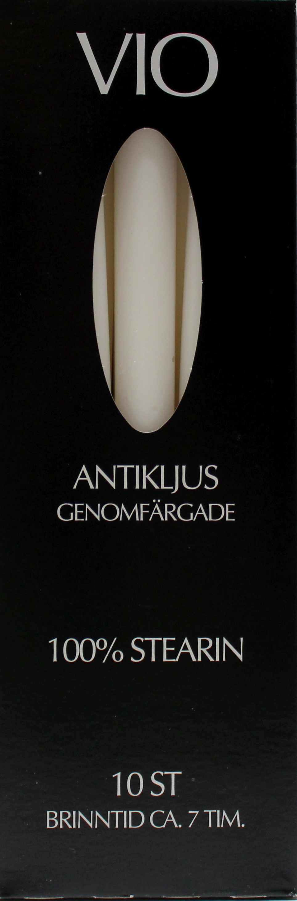Antikljus 26cm i ask 10-pack vit