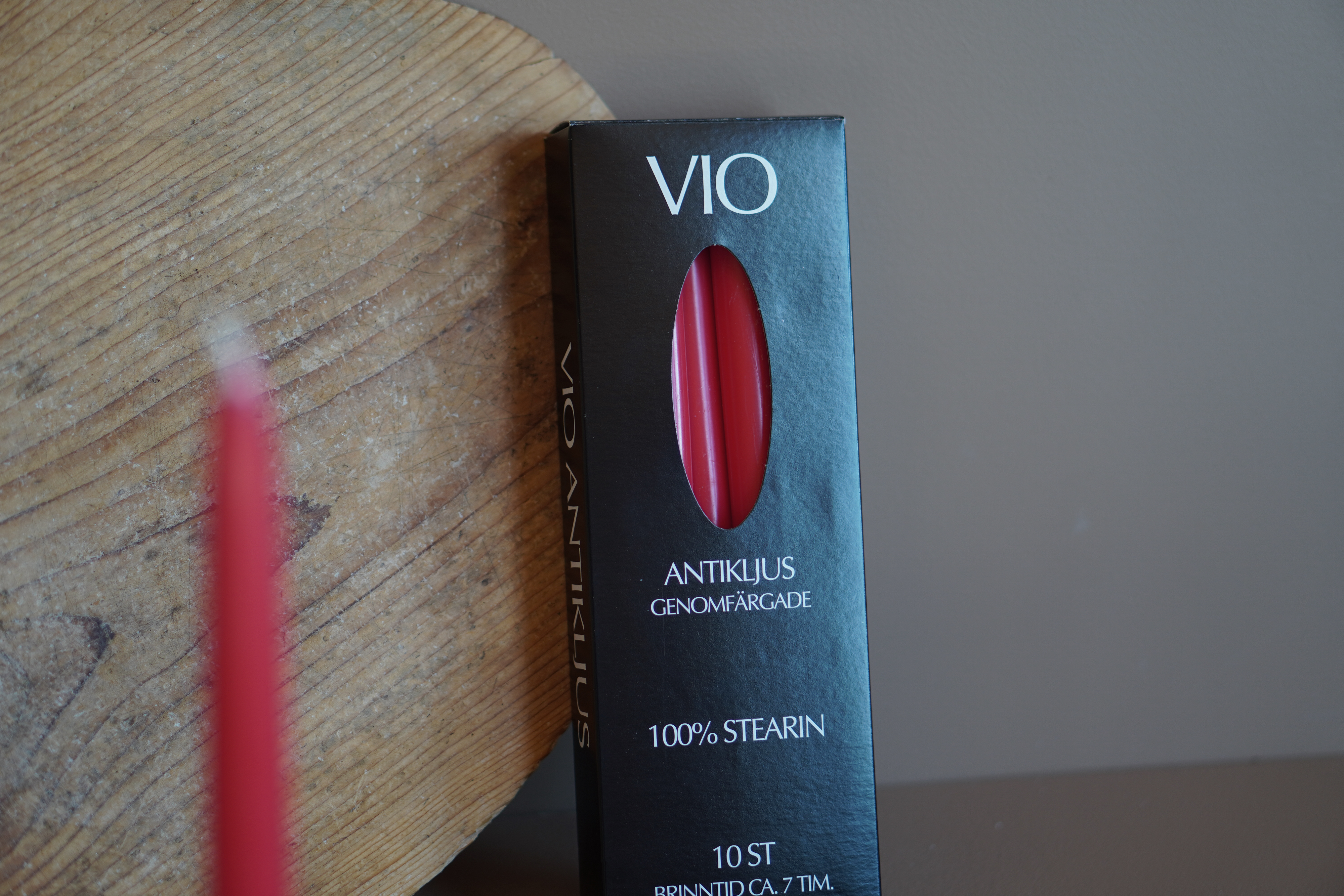 Antikljus 26cm i ask 10-pack röd - 2
