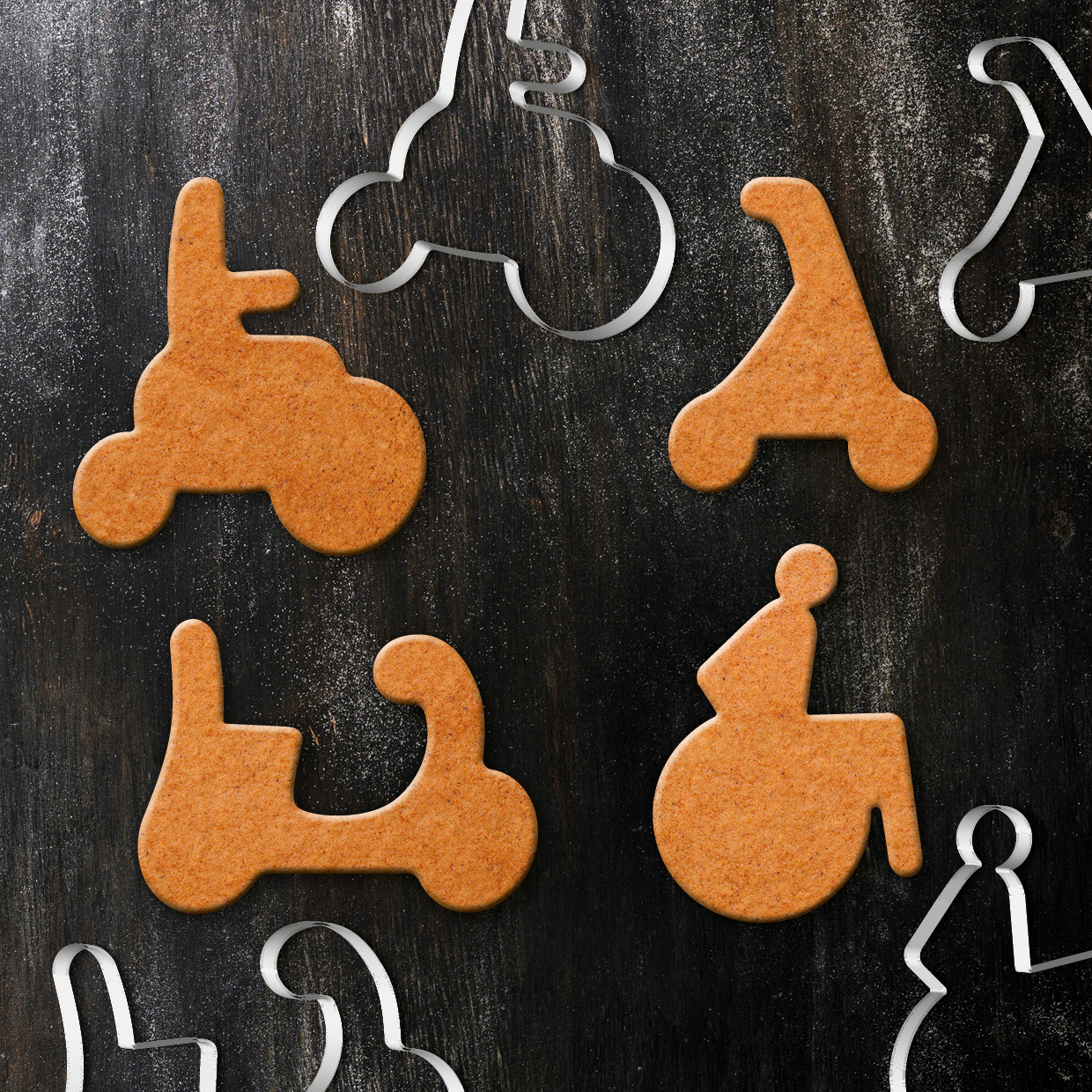 Pepparkaksform set om 4 st - 2