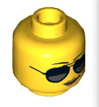 LEGO-huvud med mörka solglasögon tjej/kille