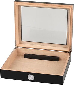 Humidor med glaslock - Svart - 2