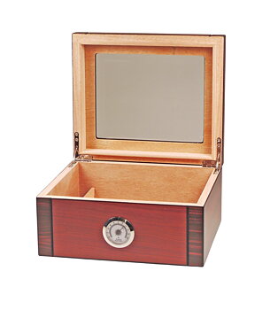 Humidor - Röd/brun med glaslock - 2