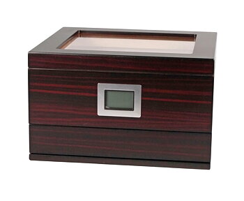 Humidor med glaslock och förvaringslåda - Ebony