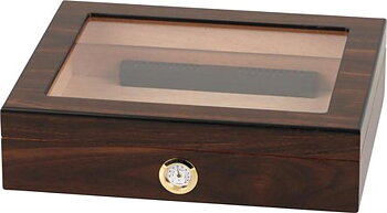 Humidor med glaslock - Valnöt