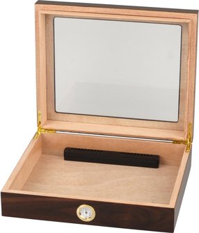 Humidor med glaslock - Valnöt