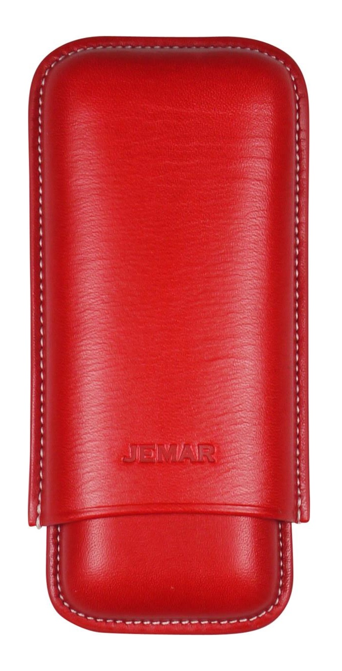 Cigarrfodral i äkta läder 2 cigarrer - Jemar Red