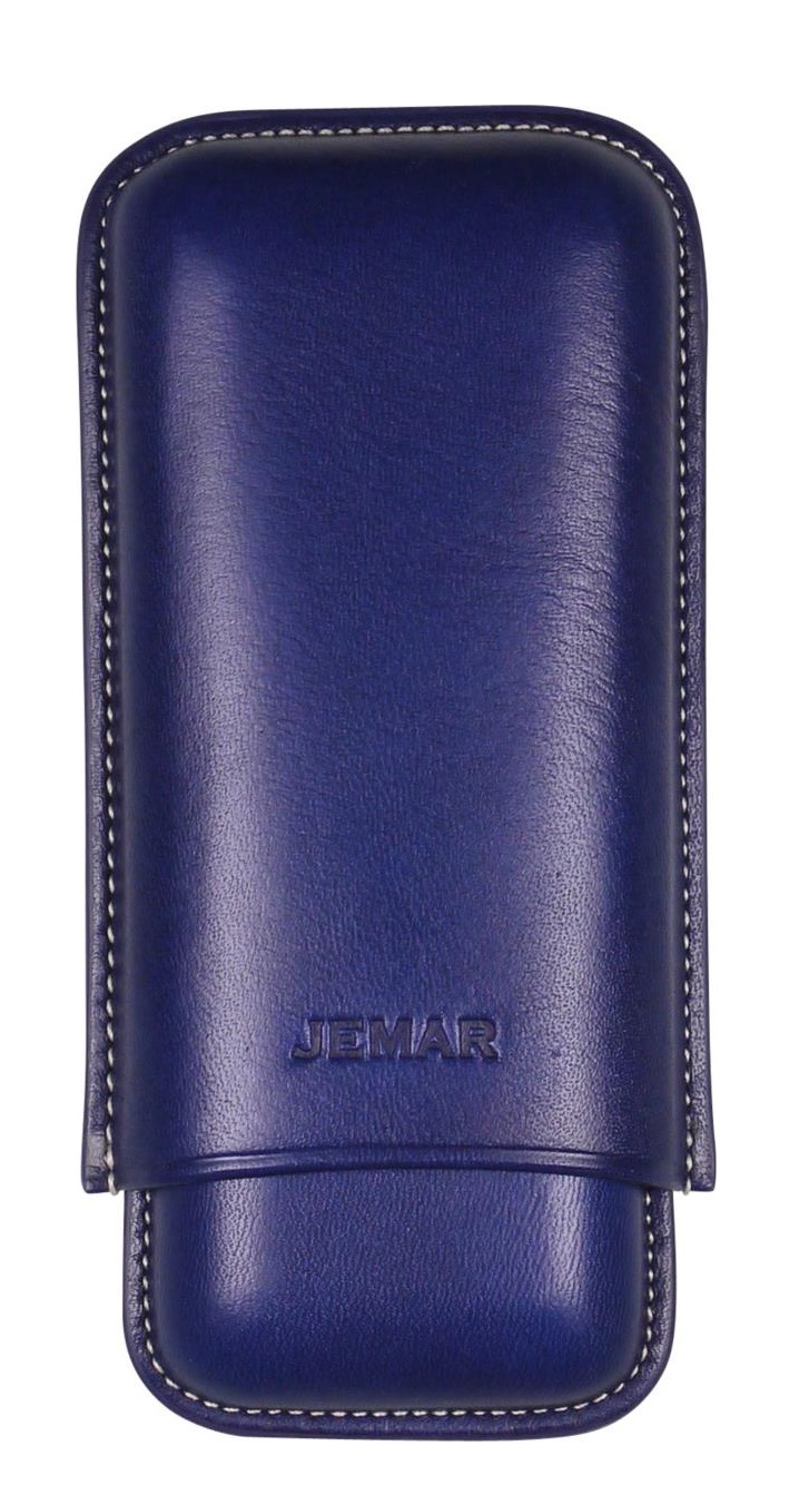 Cigarrfodral i äkta läder 2 cigarrer - Jemar Blue