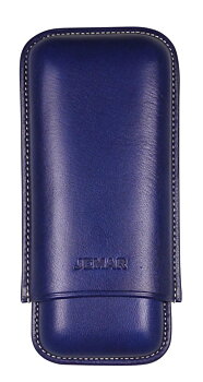 Cigarrfodral i äkta läder 2 cigarrer - Jemar Blue