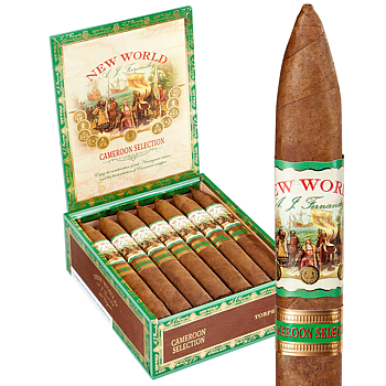 AJ Fernandez New World Cameroon Torpedo Open Box