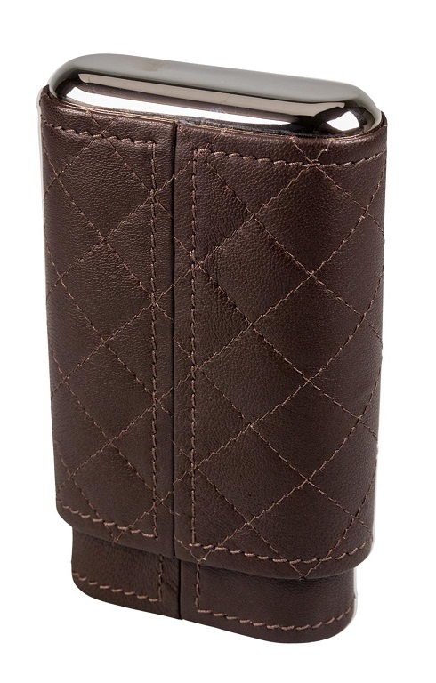 Cigarrfodral i äkta läder 3 cigarrer - Quilt