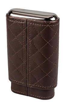 Cigarrfodral i äkta läder 3 cigarrer - Quilt