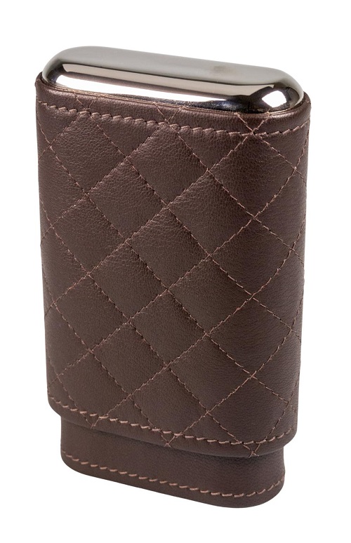 Cigarrfodral i äkta läder 3 cigarrer - Quilt - 3