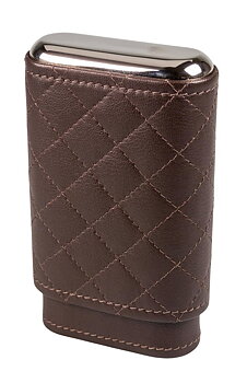 Cigarrfodral i äkta läder 3 cigarrer - Quilt