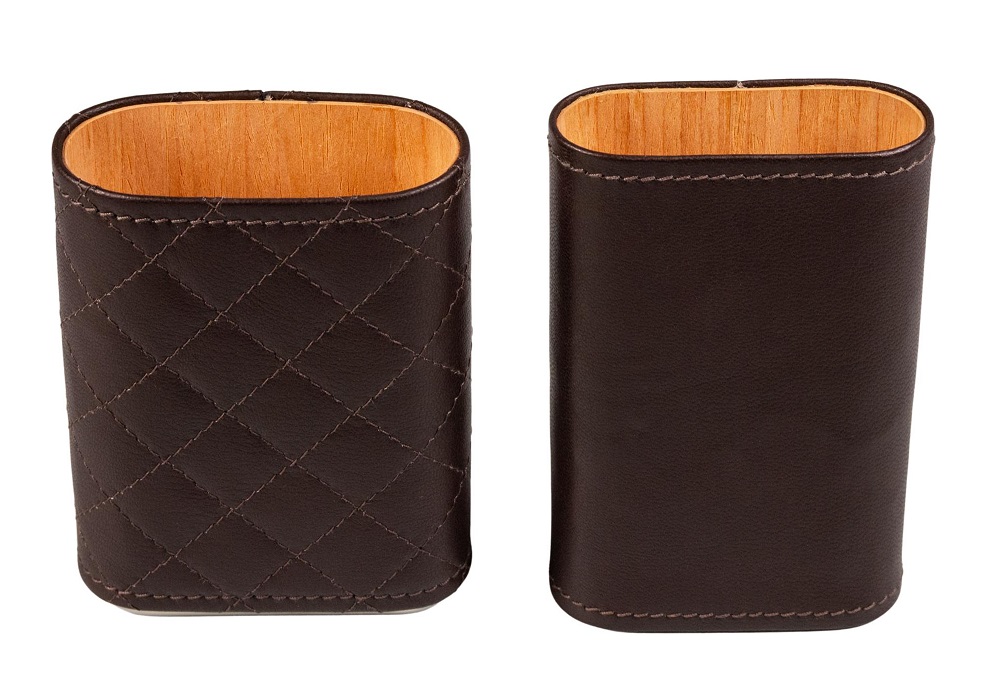 Cigarrfodral i äkta läder 3 cigarrer - Quilt