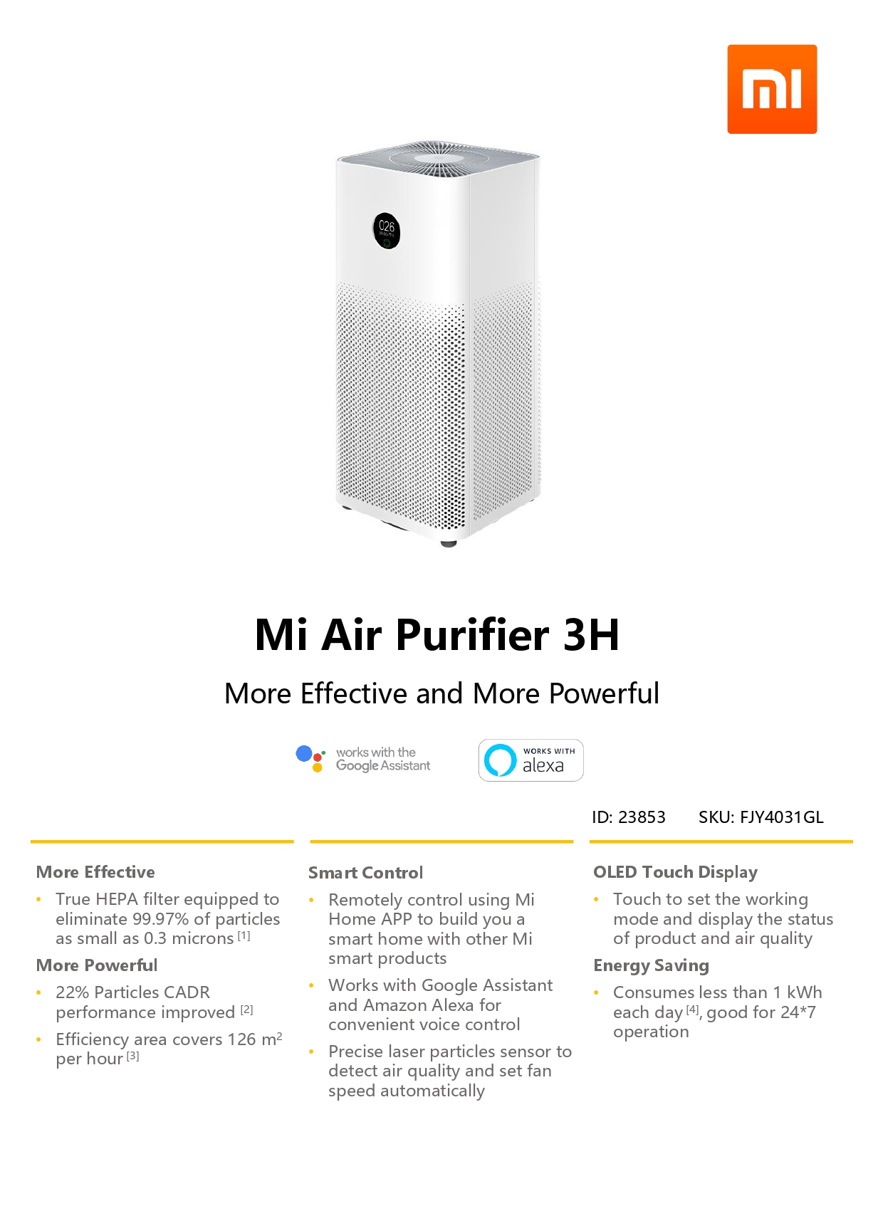 Buy Xiaomi Mi Air Purifier 3H Air Purifier ▷ online store kiboTEK Spain ®