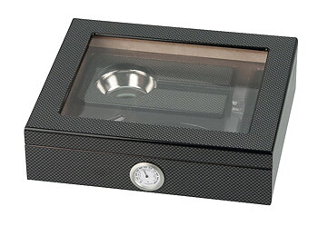 Humidorset med glaslock - Carbon  