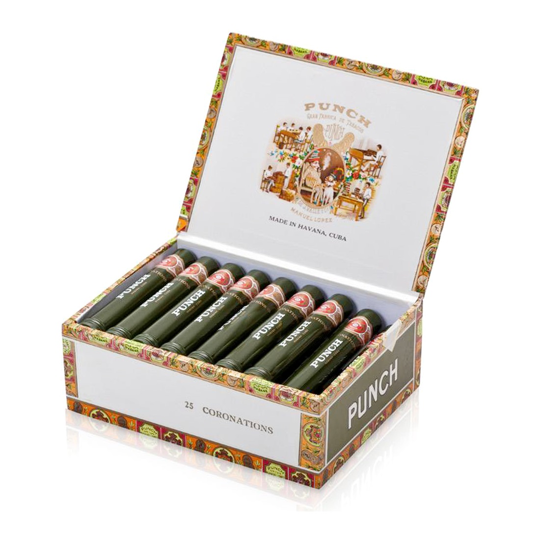 Punch Coronations Tubos Petit Corona Open Box 25p
