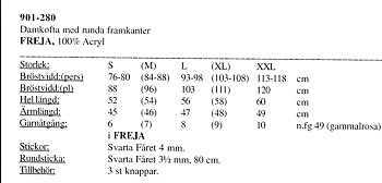 Stickbeskrivning i Freja