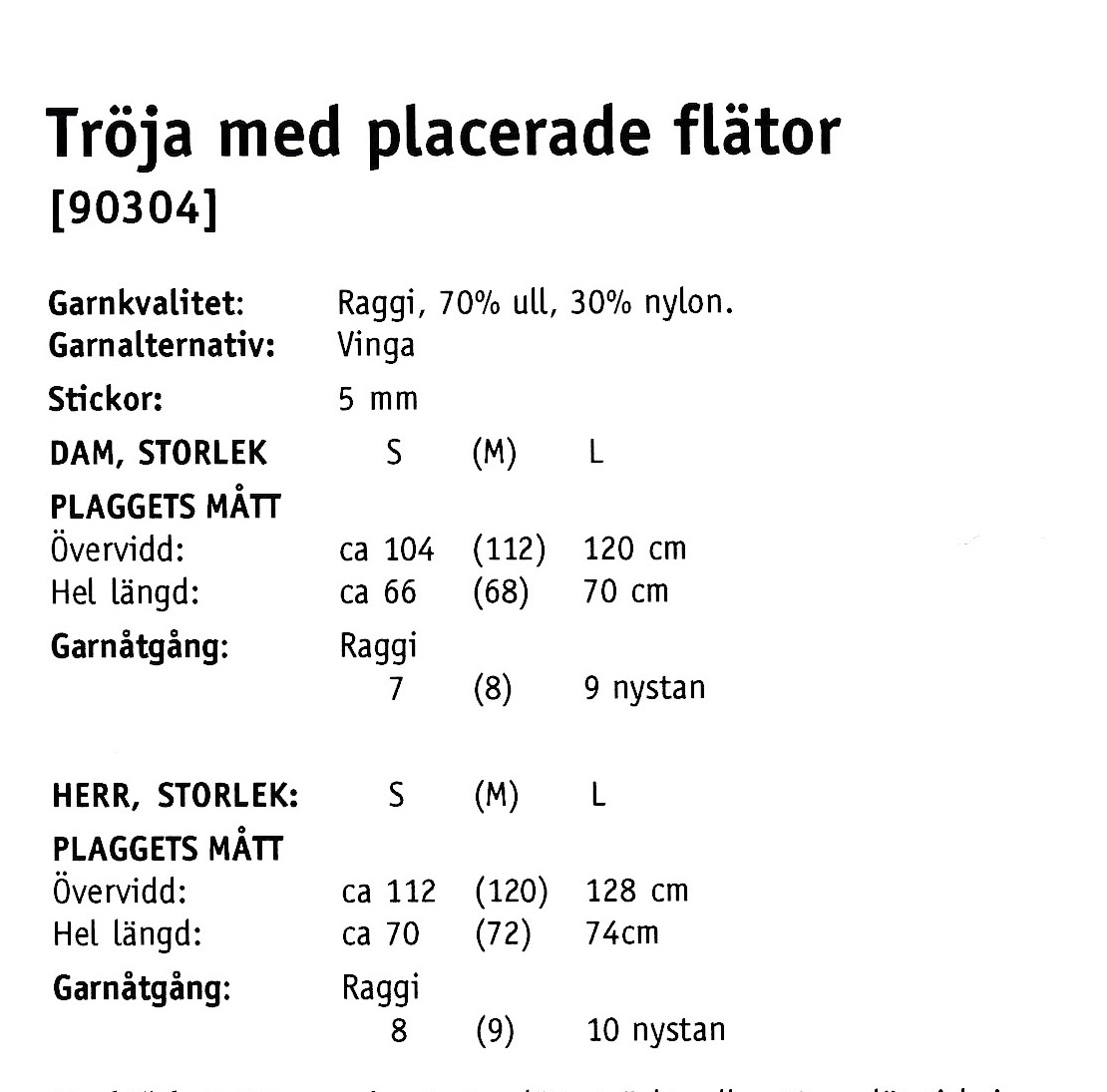 Stickbeskrivning i Raggsocksgarn - 2