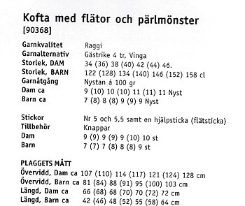 Stickbeskrivning i Raggsocksgarn 
