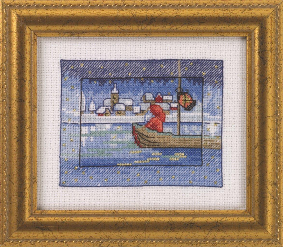 Barntavla   Tomte på sjön.