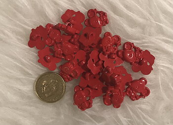 Figurknapp. Röd liten mus