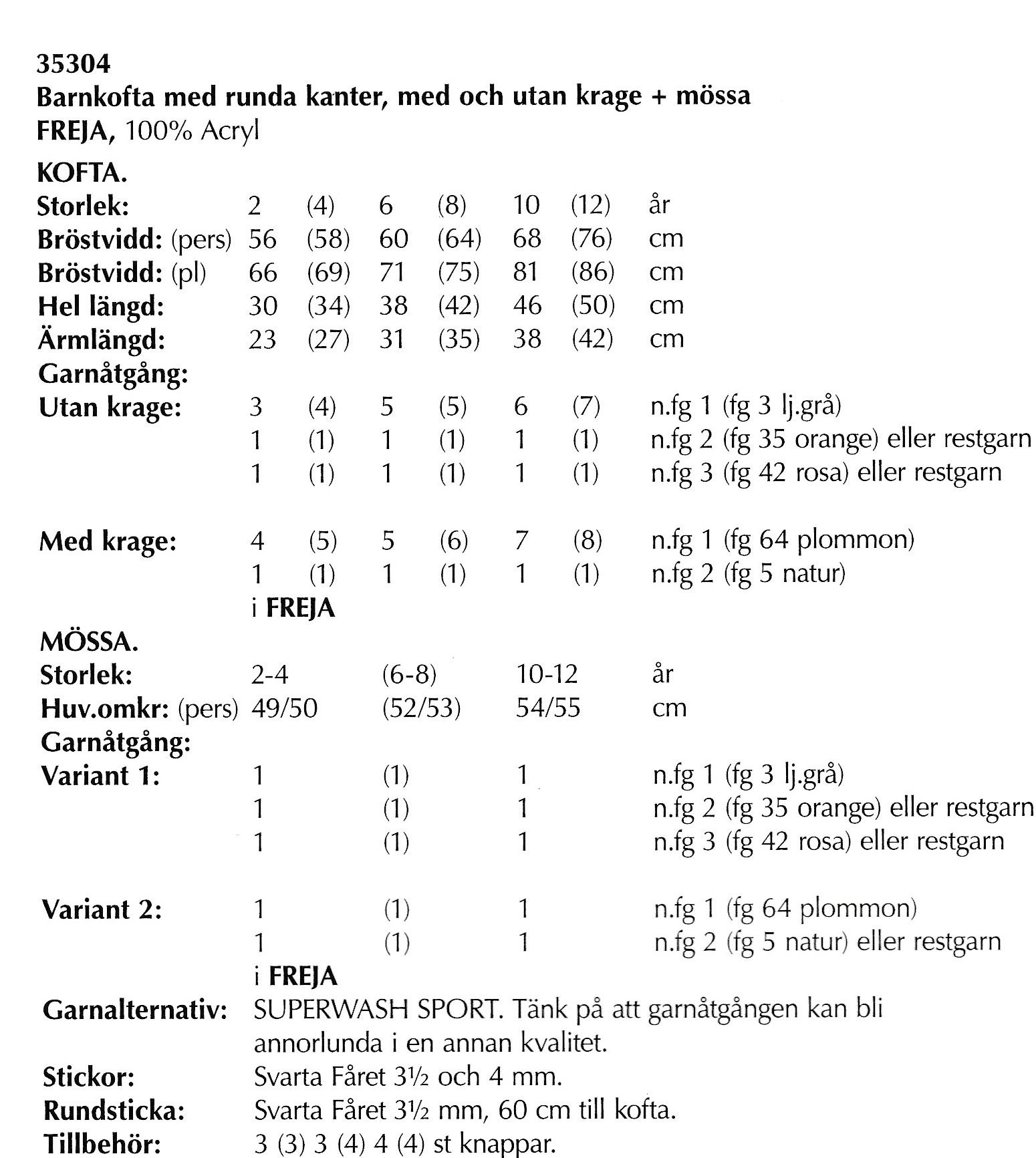 Mönsterbok  i Freja. - 8