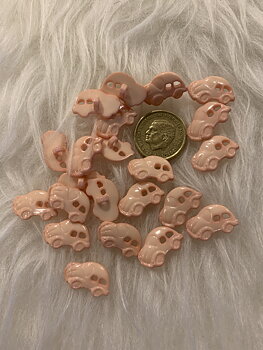 Figurknapp. Rosa Volkswagen Bubbla