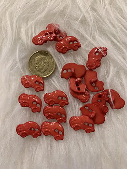 Figurknapp. Röd Volkswagen Bubbla