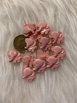 Figurknapp. Rosa elefant