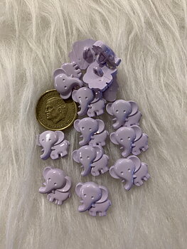 Figurknapp. Lila elefant