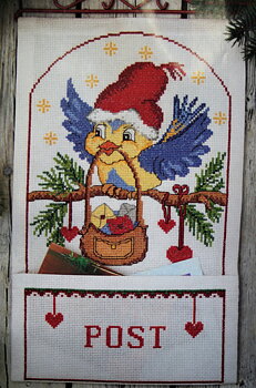 Julpost  Fågel blå