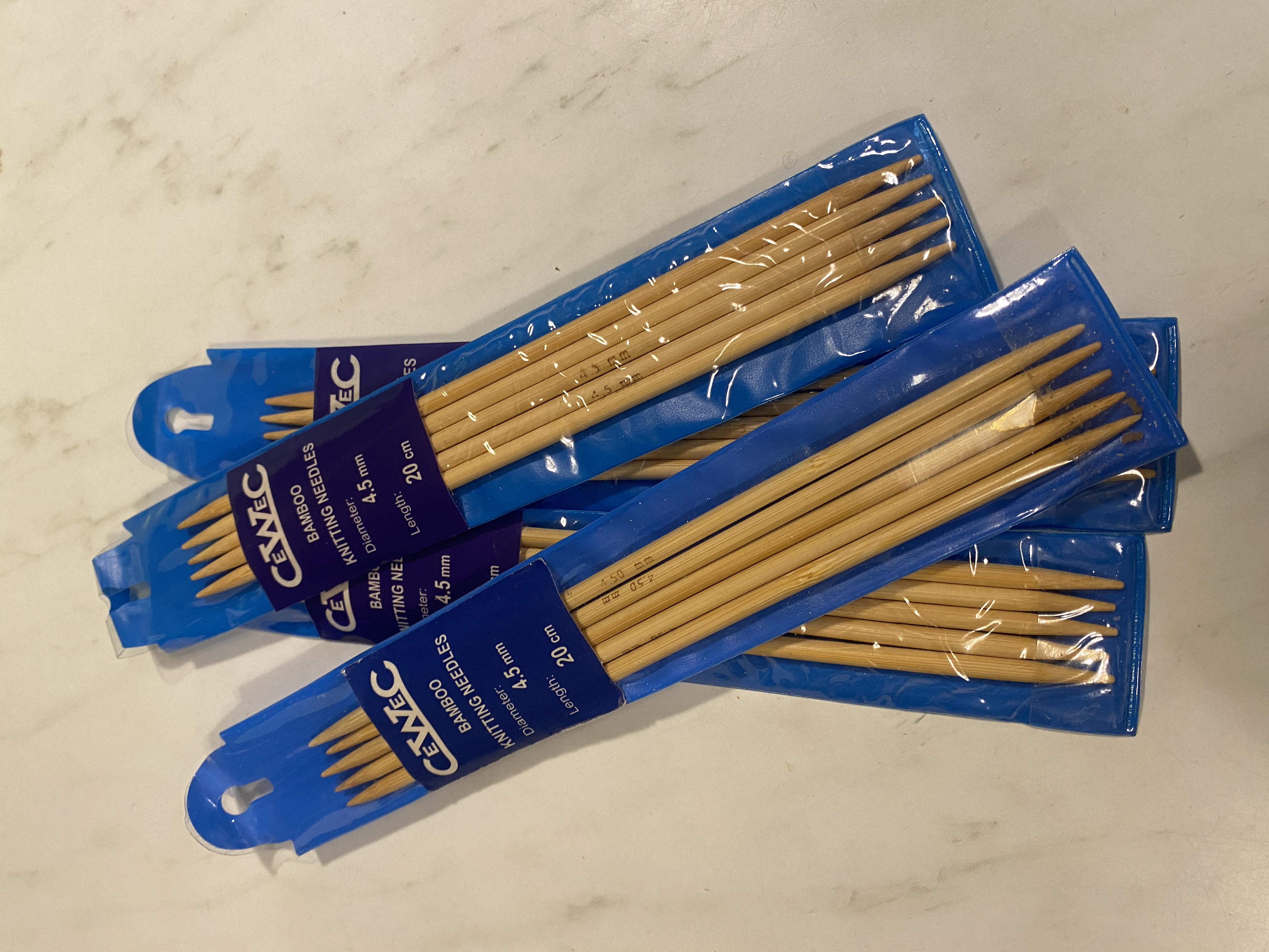 Strumpstickor i Bamboo nr 4,5,