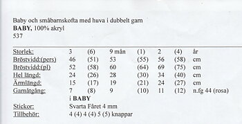 Stickmönster i Baby