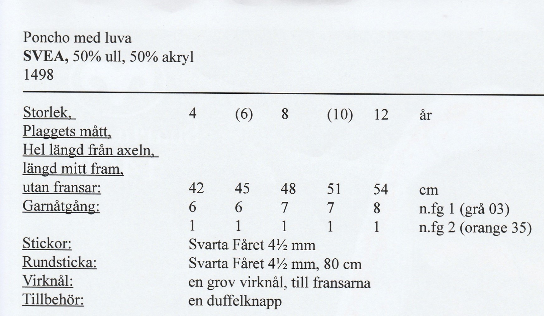 Stickmönster i Svea. - 2
