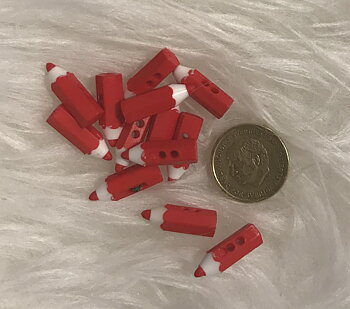 Figurknapp. Röd penna