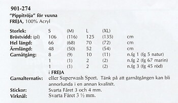 Stickbeskrivning i Freja